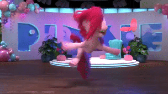 Size: 640x360 | Tagged: safe, official, screencap, character:pinkie pie, animated, gif, hello pinkie pie, solo, talk show, vlog