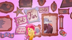 Size: 1825x1013 | Tagged: safe, screencap, character:fluttershy, species:pony, episode:dol-fin-ale, g4.5, my little pony:pony life, spoiler:pony life s01e18, dolphin, finn tastic, title card