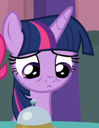 Size: 448x578 | Tagged: safe, screencap, character:twilight sparkle, character:twilight sparkle (alicorn), species:alicorn, species:pony, episode:a trivial pursuit, g4, my little pony: friendship is magic, cropped, cute, dejected, looking down, sad, sadorable, solo