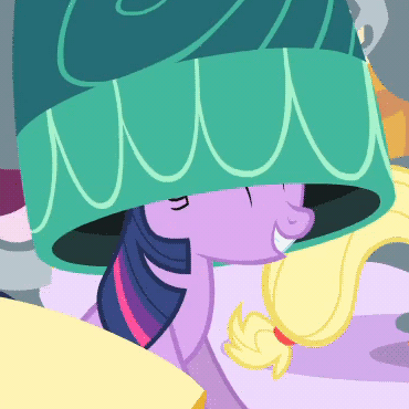 Size: 370x370 | Tagged: safe, screencap, character:twilight sparkle, episode:the best night ever, g4, my little pony: friendship is magic, animated, hair dryer, nodding, smiling, vibrating