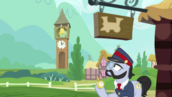 Size: 1920x1080 | Tagged: safe, screencap, character:all aboard, episode:growing up is hard to do, g4, my little pony: friendship is magic, clock tower, pocket watch, solo