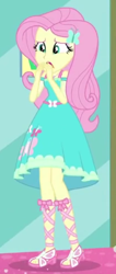 Size: 210x496 | Tagged: safe, screencap, character:fluttershy, species:eqg human, episode:tip toppings, g4, my little pony:equestria girls, cropped, solo