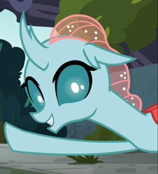 Size: 770x851 | Tagged: safe, screencap, character:ocellus, species:changedling, episode:school daze, g4, my little pony: friendship is magic, cropped, cute, diaocelles, pointing, smiling, solo