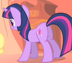 Size: 516x451 | Tagged: safe, screencap, character:twilight sparkle, episode:look before you sleep, g4, my little pony: friendship is magic, butt, cropped, plot