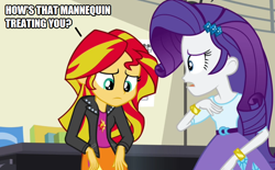 Size: 804x500 | Tagged: safe, screencap, character:rarity, character:sunset shimmer, species:human, equestria girls:rainbow rocks, g4, my little pony:equestria girls