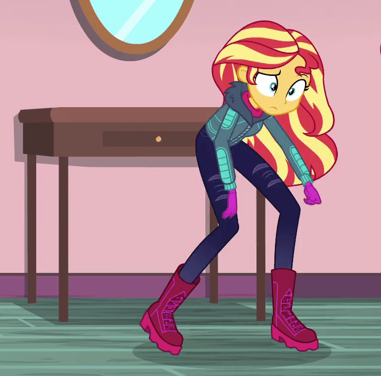 Size: 768x758 | Tagged: safe, screencap, character:pinkie pie, character:sunset shimmer, equestria girls:holidays unwrapped, g4, my little pony:equestria girls, animated, clothing, dizzy, gif, saving pinkie's pie, winter outfit