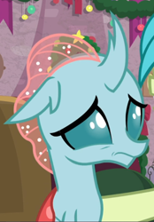 Size: 514x737 | Tagged: safe, screencap, character:ocellus, species:changedling, episode:the hearth's warming club, g4, my little pony: friendship is magic, cropped, nervous, solo