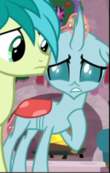 Size: 369x582 | Tagged: safe, screencap, character:ocellus, character:sandbar, species:changedling, episode:the hearth's warming club, g4, my little pony: friendship is magic, cropped, nervous, solo focus