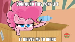 Size: 640x360 | Tagged: safe, screencap, character:pinkie pie, species:earth pony, species:pony, episode:badge of shame, g4.5, my little pony:pony life, spoiler:pony life s01e13, caption, confound these ponies, image macro, solo, text