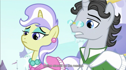 Size: 854x475 | Tagged: safe, screencap, character:jet set, character:upper crust, episode:sweet and elite, g4, my little pony: friendship is magic, youtube caption