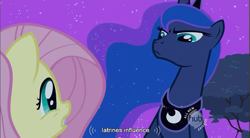 Size: 857x472 | Tagged: safe, screencap, character:fluttershy, character:princess luna, youtube caption