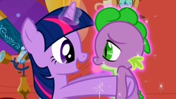 Size: 1024x576 | Tagged: safe, screencap, character:spike, character:twilight sparkle, episode:the return of harmony, g4, my little pony: friendship is magic