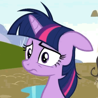 Size: 338x338 | Tagged: safe, screencap, character:twilight sparkle, episode:lesson zero, g4, my little pony: friendship is magic, animated, ear twitch, floppy ears, horses doing horse things, nervous, reaction image, solo, twilight snapple, twitch
