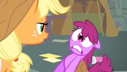 Size: 1280x720 | Tagged: safe, screencap, character:applejack, character:berry punch, character:berryshine, episode:call of the cutie, g4, my little pony: friendship is magic, lidded eyes, out of context