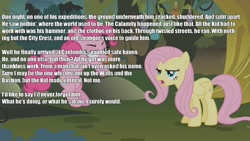 Size: 1280x720 | Tagged: safe, screencap, character:fluttershy, character:pinkie pie, episode:bridle gossip, g4, my little pony: friendship is magic, bastion (game), flutterguy, text