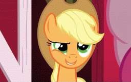 Size: 256x161 | Tagged: safe, screencap, character:applejack, character:pinkie pie, episode:party of one, g4, my little pony: friendship is magic, animated, bad poker face