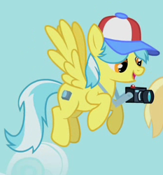Size: 337x361 | Tagged: safe, screencap, character:shutterfly, species:pegasus, species:pony, episode:green isn't your color, g4, my little pony: friendship is magic, big shot, camera, female, mare, solo focus