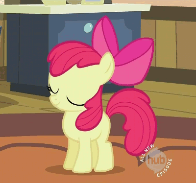 Size: 400x374 | Tagged: safe, screencap, character:apple bloom, adorabloom, animated, cute, hub logo, jumping, pronking, solo
