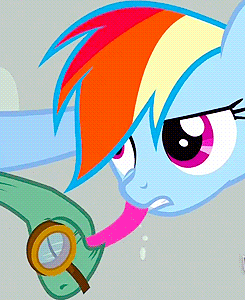 Size: 245x300 | Tagged: safe, screencap, character:rainbow dash, character:tank, episode:just for sidekicks, g4, my little pony: friendship is magic, affection, animated, blushing, cropped, cute, duo, kissing, licking, platonic kiss, tortoise, tsunderainbow, tsundere