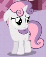 Size: 157x193 | Tagged: safe, screencap, character:sweetie belle, species:pony, species:unicorn, animated, cute, diasweetes, female, filly, floppy ears, foal, gif, sad, solo