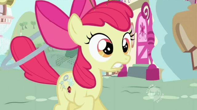Size: 640x360 | Tagged: safe, screencap, character:apple bloom, episode:the cutie pox, g4, my little pony: friendship is magic, animated, cutie pox, dancing, fake cutie mark, hub logo, loop-de-hoop, multiple cutie marks, plate spinning, solo
