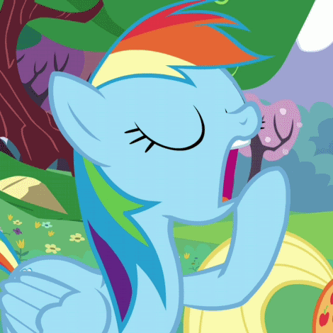 Size: 470x470 | Tagged: safe, screencap, character:applejack, character:rainbow dash, episode:a canterlot wedding, g4, my little pony: friendship is magic, animated, cropped, hoof in mouth, offscreen character, reaction image, solo focus, yawn