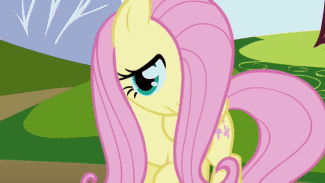 Size: 325x183 | Tagged: safe, screencap, character:fluttershy, species:bird, species:pegasus, species:pony, episode:friendship is magic, g4, my little pony: friendship is magic, animated, blue jay, chickadee (bird), dilated pupils, excited, flapping, flying, open mouth, smiling, solo, songbird, spread wings, talking, wings