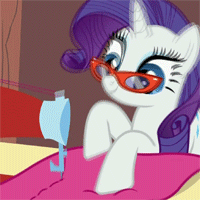 Size: 200x200 | Tagged: safe, screencap, character:rarity, episode:suited for success, g4, my little pony: friendship is magic, animated, art of the dress, cropped, glasses, loop, rarity's glasses, sewing, sewing machine, solo