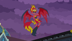Size: 1920x1080 | Tagged: safe, screencap, character:sunset satan, character:sunset shimmer, equestria girls:equestria girls, g4, my little pony:equestria girls, big crown thingy, demon, element of magic, jewelry, regalia, solo, sunset satan