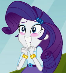 Size: 486x537 | Tagged: safe, screencap, character:rarity, equestria girls:equestria girls, g4, my little pony:equestria girls, blushing, cute, excited, raribetes, solo