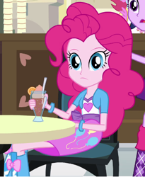Size: 347x423 | Tagged: safe, screencap, character:pinkie pie, equestria girls:equestria girls, g4, my little pony:equestria girls, drink