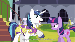 Size: 1366x768 | Tagged: safe, screencap, character:shining armor, character:twilight sparkle, episode:a canterlot wedding, g4, my little pony: friendship is magic, youtube caption, youtube link