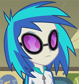 Size: 254x270 | Tagged: safe, screencap, character:dj pon-3, character:vinyl scratch, equestria girls:equestria girls, g4, my little pony:equestria girls, animated, cropped, gif