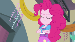 Size: 1920x1080 | Tagged: safe, screencap, character:pinkie pie, equestria girls:equestria girls, g4, my little pony:equestria girls, frown, scrunchy face, solo
