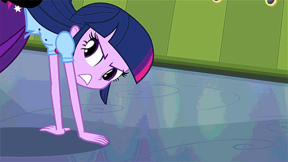 Size: 576x324 | Tagged: safe, screencap, character:trixie, character:twilight sparkle, equestria girls:equestria girls, g4, my little pony:equestria girls, animated, boots, clothing, gif, high heel boots, jacket, lockers, skirt