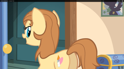 Size: 1920x1080 | Tagged: safe, screencap, oc, oc only, oc:cream heart, species:earth pony, species:pony, button's adventures, cutie mark, female, looking back, mare, open mouth, plot, solo