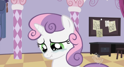 Size: 634x344 | Tagged: safe, screencap, character:sweetie belle, filly, fillydelphia, scrunchy face