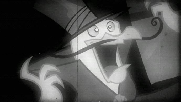 Size: 690x388 | Tagged: safe, screencap, character:gustave le grande, species:griffon, episode:mmmystery on the friendship express, g4, my little pony: friendship is magic, animated, black and white, gif, grayscale, gustave le grande, monochrome, not porn, out of context, solo