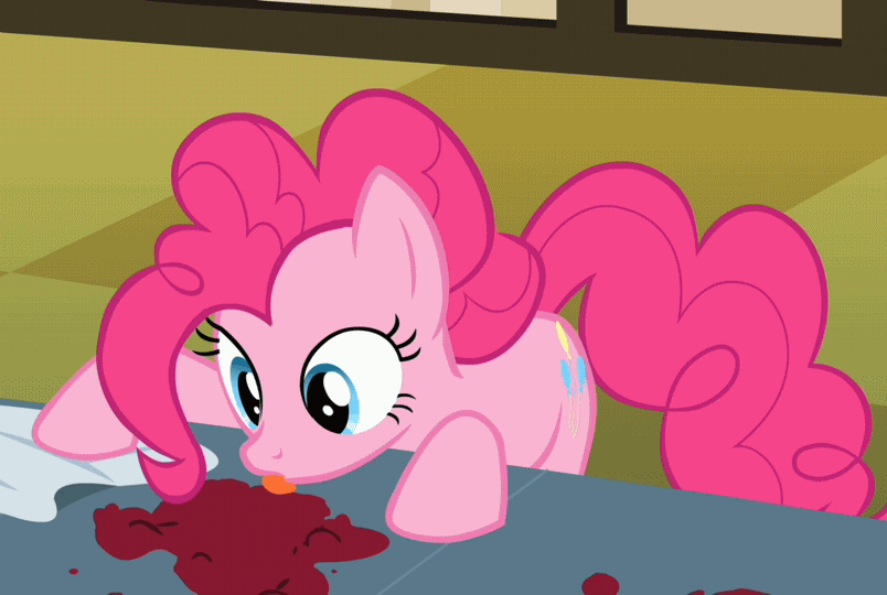 Size: 804x540 | Tagged: safe, screencap, character:pinkie pie, episode:the last roundup, g4, my little pony: friendship is magic, animated, cute, diapinkes, licking, mlem, out of context, solo, tongue out