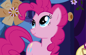 Size: 300x193 | Tagged: safe, screencap, character:pinkie pie, episode:friendship is magic, g4, my little pony: friendship is magic, animated, grin, smiling, talking