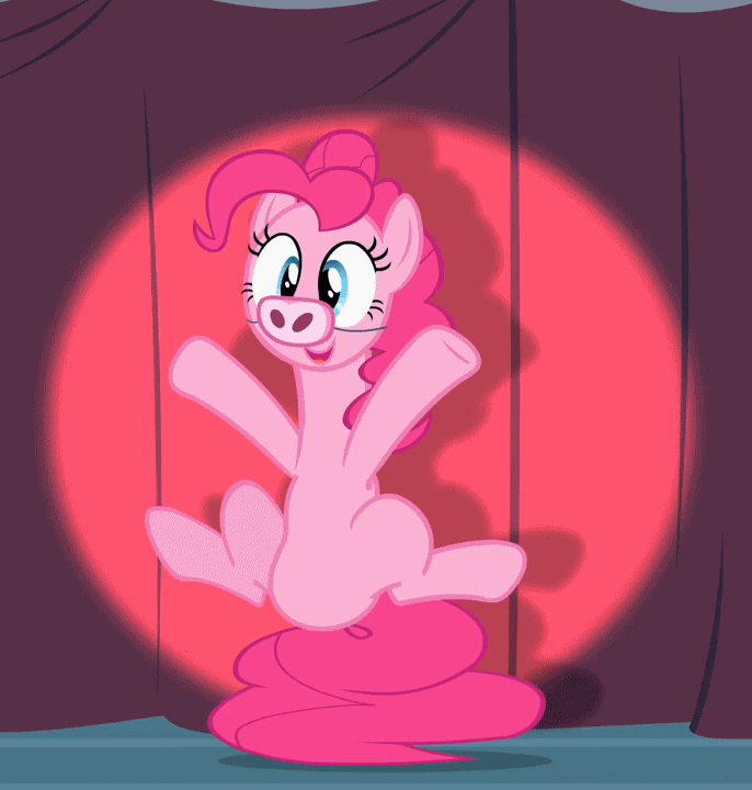 Size: 686x720 | Tagged: safe, screencap, character:pinkie pie, episode:baby cakes, g4, my little pony: friendship is magic, animated, bouncing, cropped, cute, diapinkes, oink oink oink, pig, piggie pie, solo, tail stand