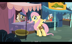 Size: 1024x640 | Tagged: safe, screencap, character:fluttershy, episode:putting your hoof down, g4, my little pony: friendship is magic, crafty crate, vulgar, youtube caption