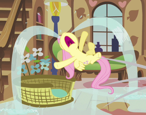 Size: 500x395 | Tagged: safe, screencap, character:fluttershy, episode:ponyville confidential, g4, my little pony: friendship is magic, animated, cropped, crying, flailing, fluttershy's cottage, hoofy-kicks, loop, nose in the air, ocular gushers, open mouth, solo