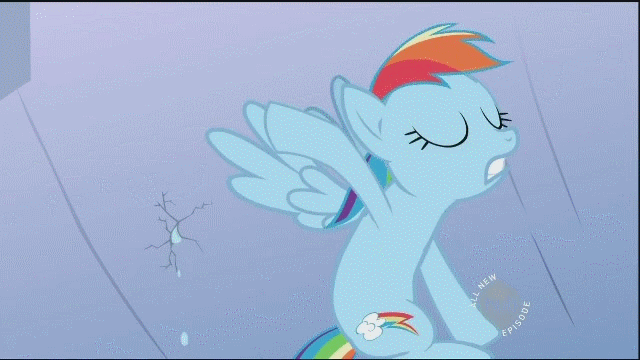 Size: 640x360 | Tagged: safe, screencap, character:rainbow dash, species:pegasus, species:pony, episode:the mysterious mare do well, g4, my little pony: friendship is magic, animated, female, gif, hub logo, mare, solo