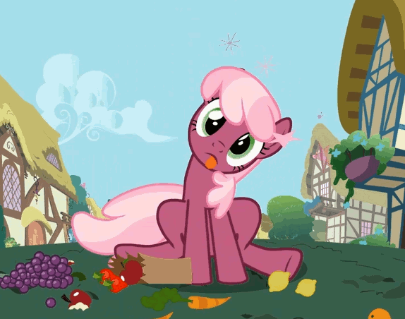 Size: 574x452 | Tagged: safe, screencap, character:cheerilee, episode:secret of my excess, g4, my little pony: friendship is magic, animated, circling stars, dizzy, solo