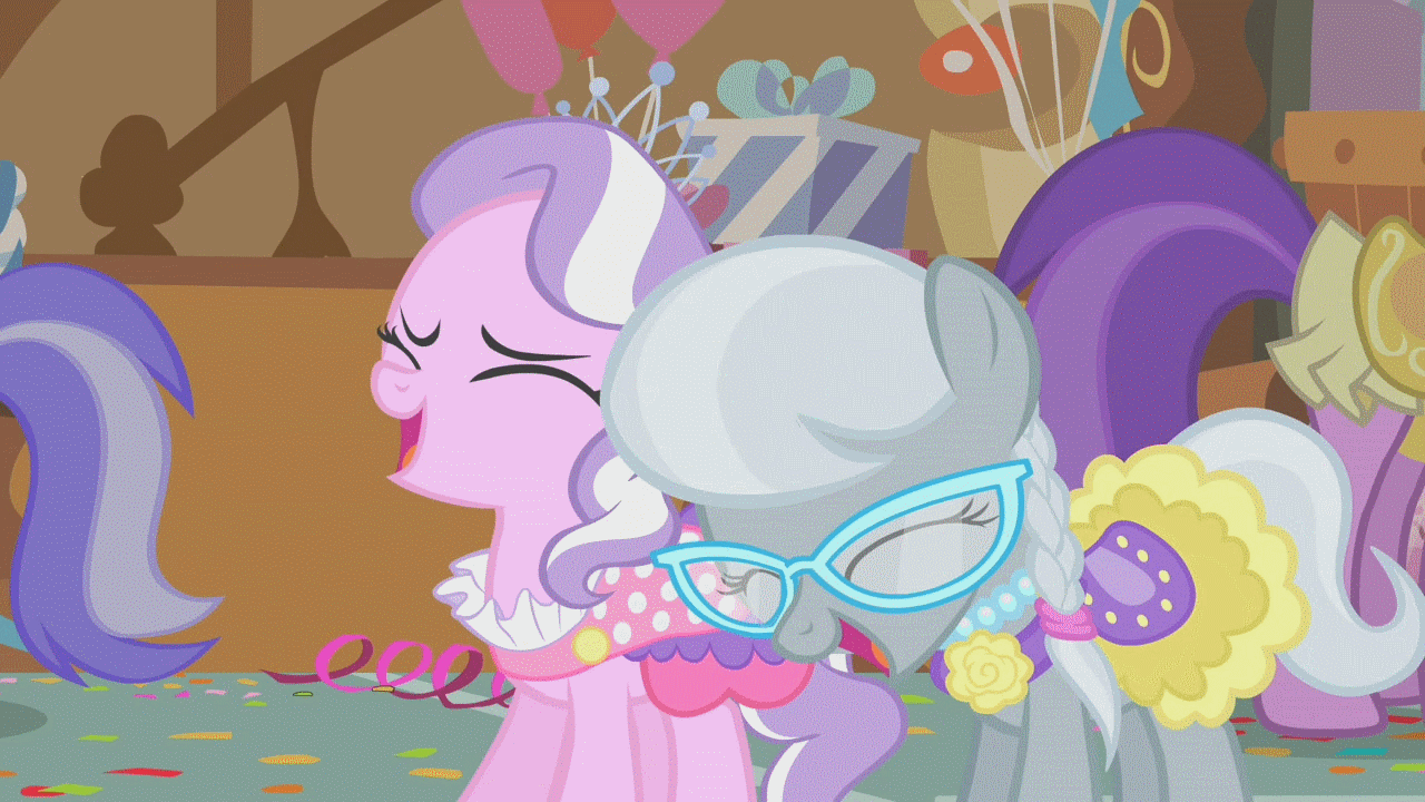 Size: 1280x720 | Tagged: safe, screencap, character:amethyst star, character:diamond tiara, character:minuette, character:silver spoon, character:sparkler, episode:call of the cutie, g4, my little pony: friendship is magic, animated, glasses, laughing, laughingmares.jpg