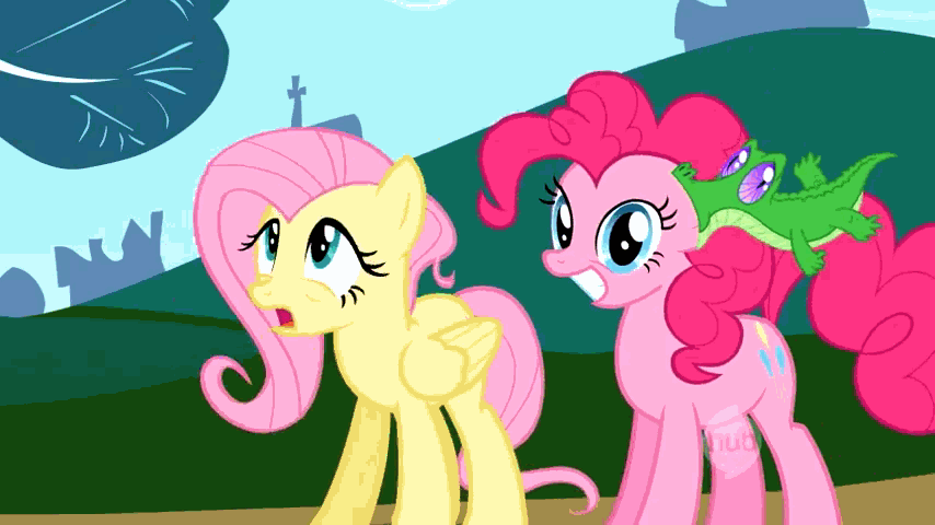 Size: 854x480 | Tagged: safe, screencap, character:fluttershy, character:gummy, character:pinkie pie, species:pony, episode:may the best pet win, g4, my little pony: friendship is magic, animated