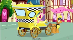 Size: 1280x705 | Tagged: safe, screencap, character:fluttershy, episode:putting your hoof down, g4, my little pony: friendship is magic, frown, open mouth, taxi, wide eyes, yelling, youtube caption