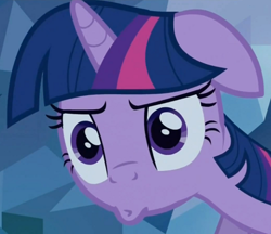 Size: 500x431 | Tagged: safe, screencap, character:twilight sparkle, character:twilight sparkle (unicorn), species:pony, species:unicorn, episode:a canterlot wedding, g4, my little pony: friendship is magic, cropped, crystal caverns, female, mare, pouting, reaction image, solo