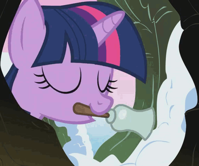Size: 691x576 | Tagged: safe, screencap, character:twilight sparkle, character:twilight sparkle (unicorn), species:pony, species:unicorn, episode:winter wrap up, g4, my little pony: friendship is magic, animated, bell, cute, excited, female, grin, happy, looking up, loop, mare, mouth hold, open mouth, smiling, snow, solo, squee, talking, twiabetes